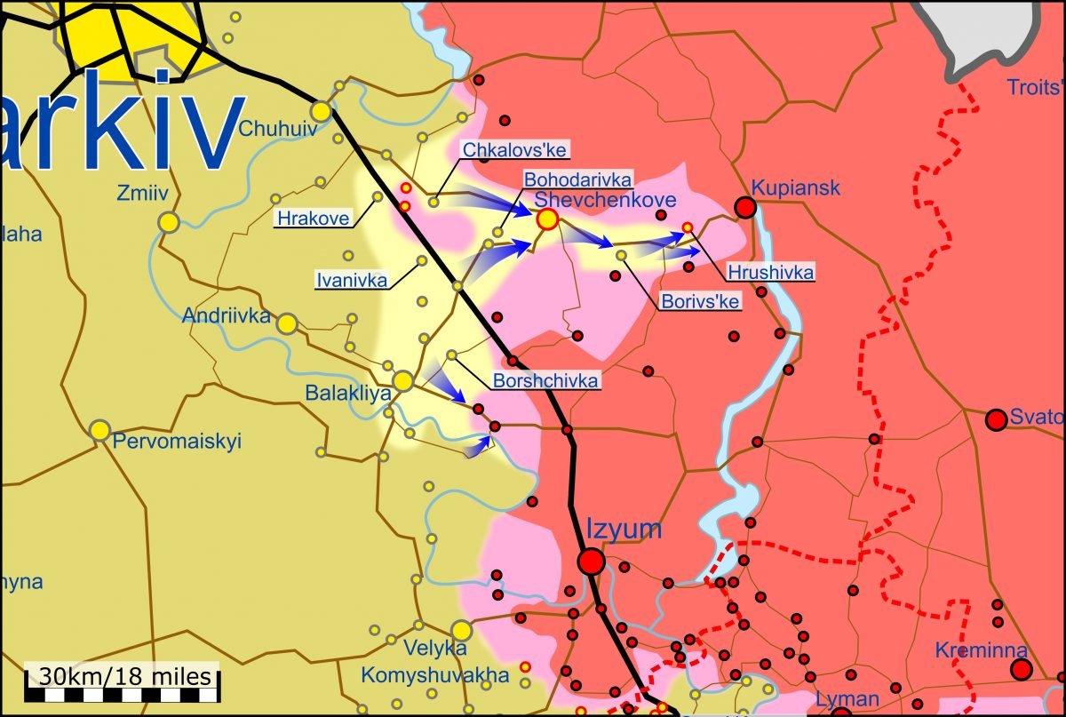 La mappa della controffensiva ucraina nella regione di Kharkiv